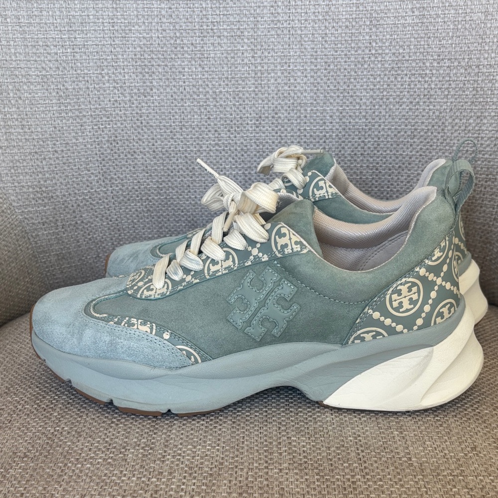 Tory Burch Women's Sneakers in sage green and White - Picture 6 of 8